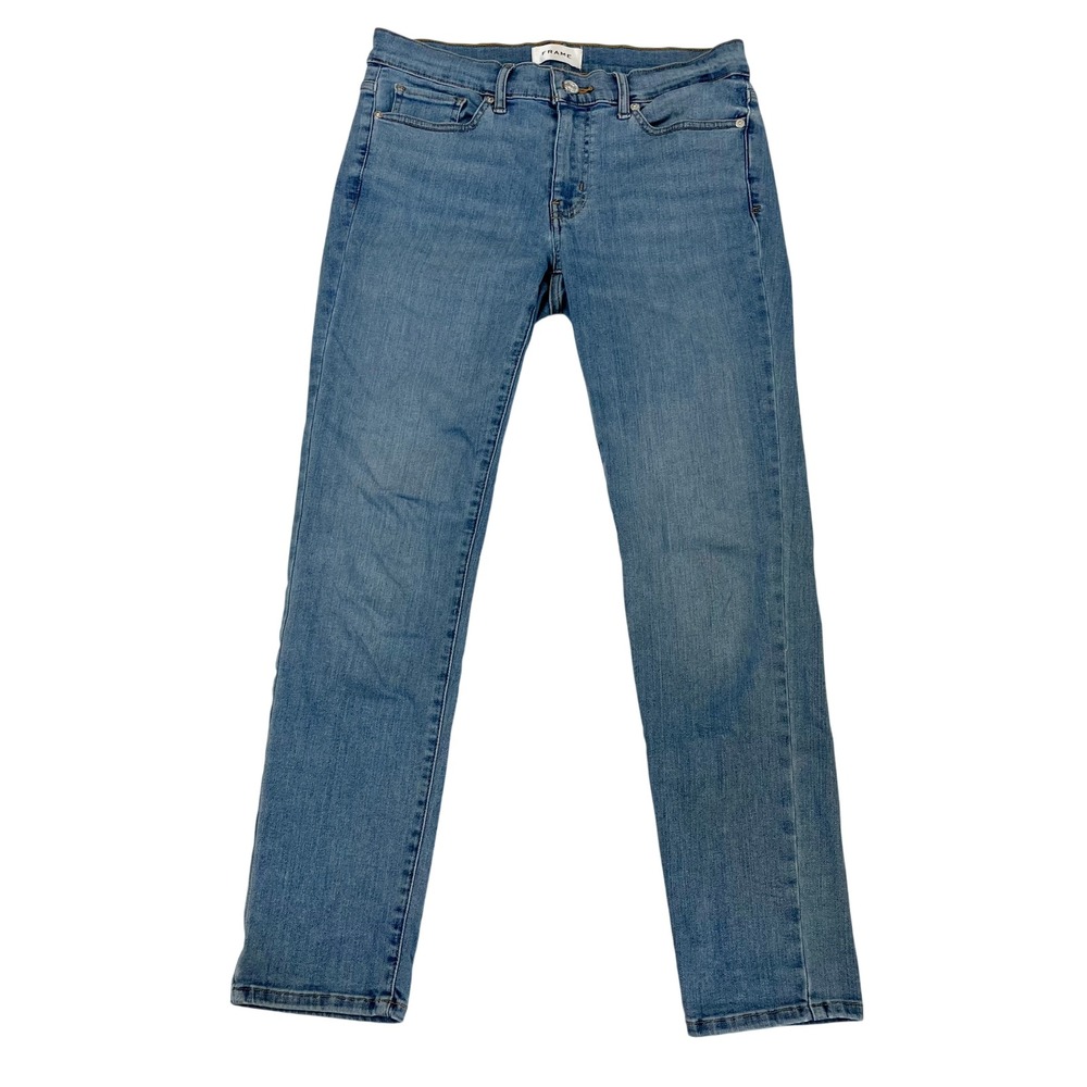 Frame Le Garcon Boyfriend Jeans 27 Blue Quirky Mid Rise Slim Fit OPLGJ291